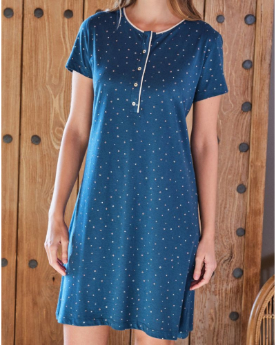 Camisóne mangas cortas Modal y Algodón Massana (Pétrole)