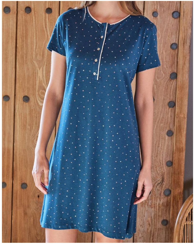 Camisóne mangas cortas Modal y Algodón Massana (Pétrole)