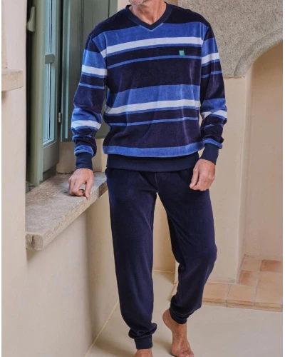 Pyjama en velours et coton Massana (Bleu)