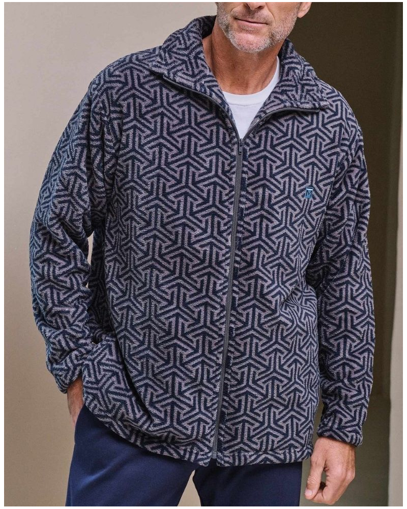 Polar jacket with zip Massana (Imprimé Bleu)