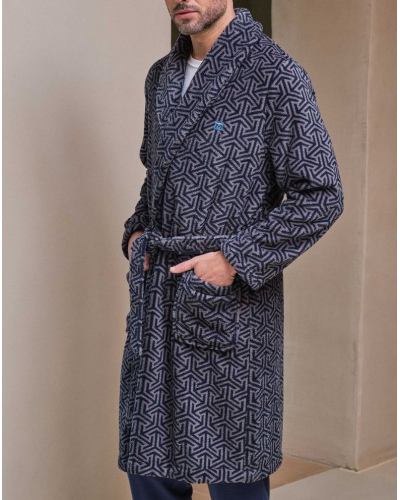 Bathrobe long Massana (Imprimé Bleu)