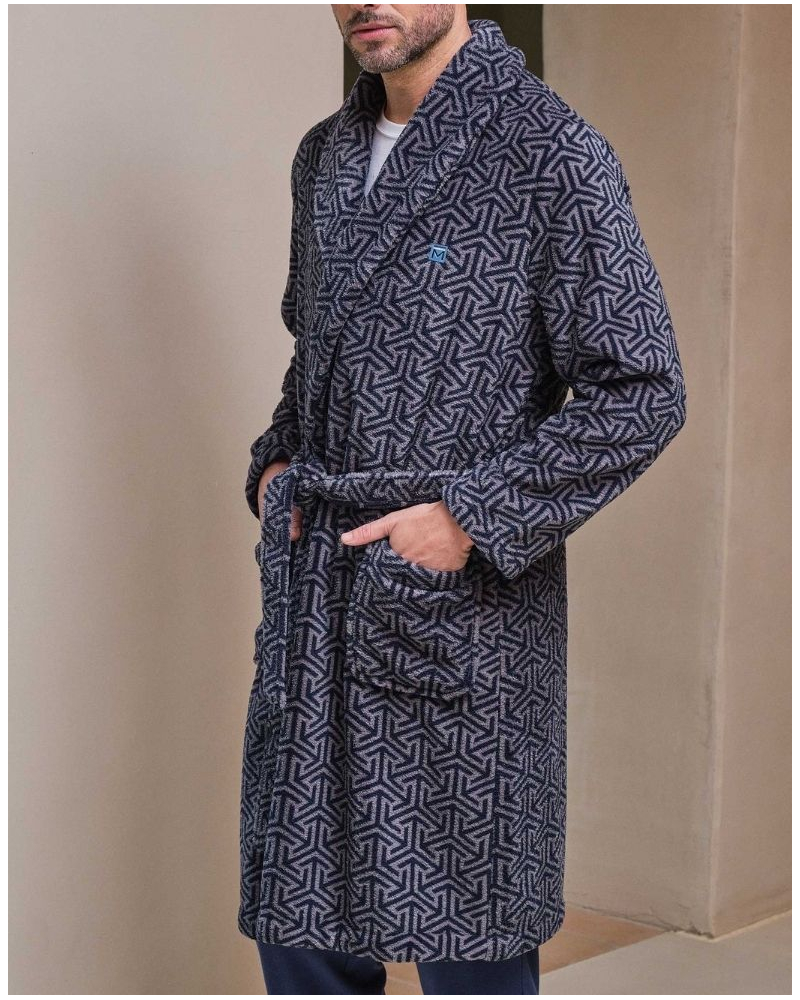 Peignoir polaire Massana (Imprimé Bleu)