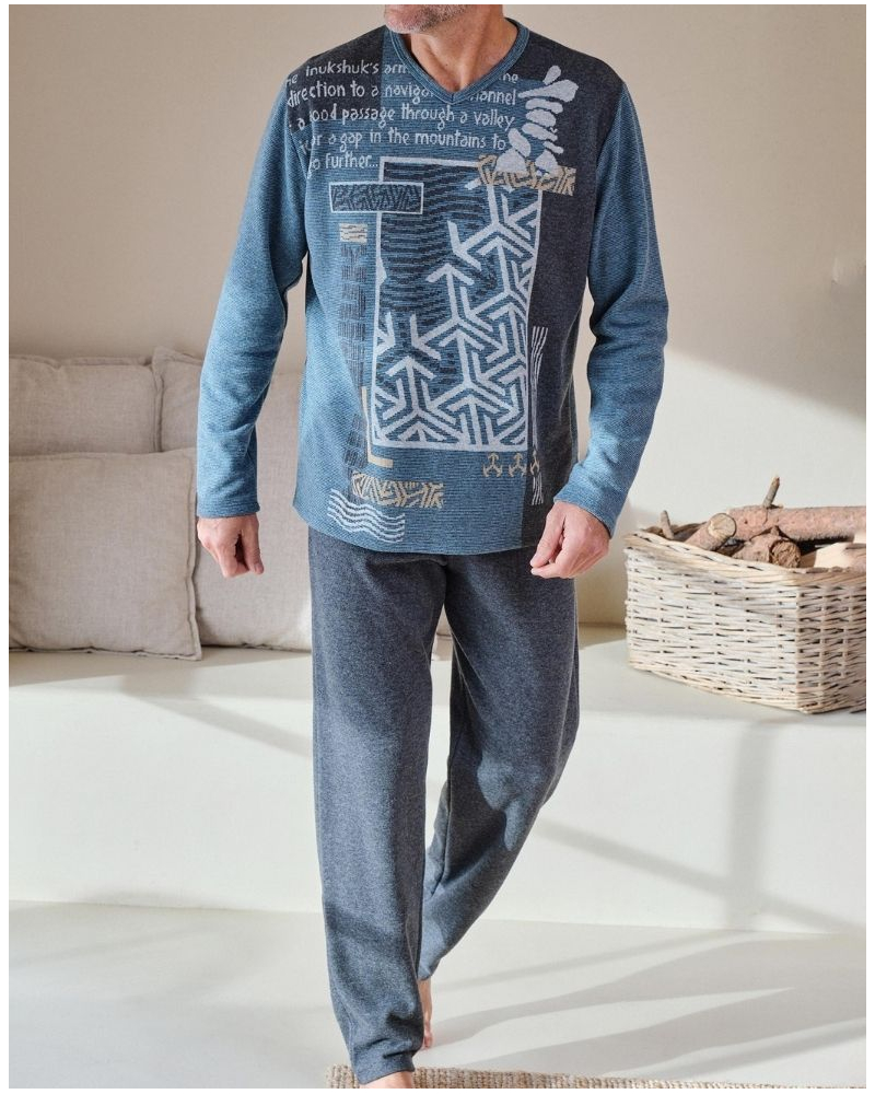 Pyjama long coton Massana (Vert)