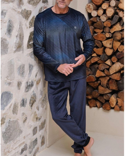 Long pyjamas micropolar Massana (Bleu)