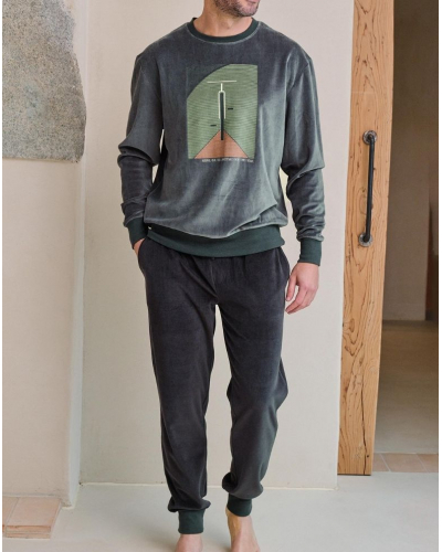 Pyjama en velours Massana (Imprimé Gris)