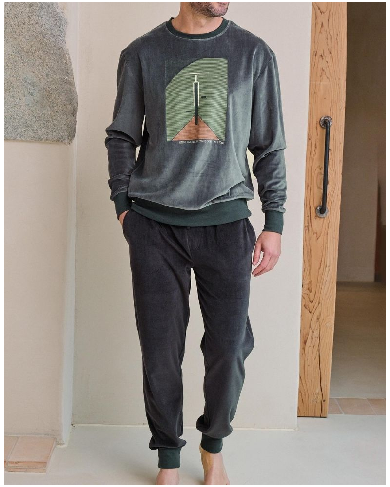 Pyjama en velours Massana (Imprimé Gris)