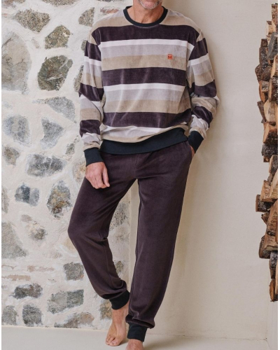 Pyjamas velvet Massana (Gris Foncé)