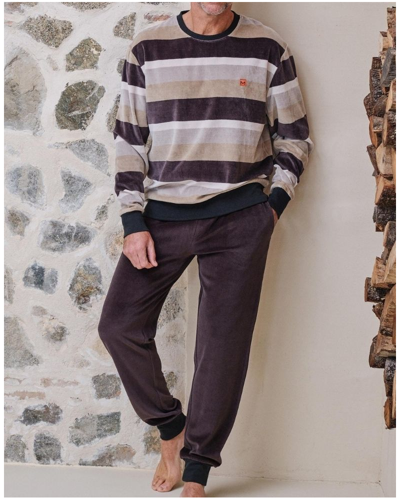 Pyjamas velvet Massana (Gris Foncé)