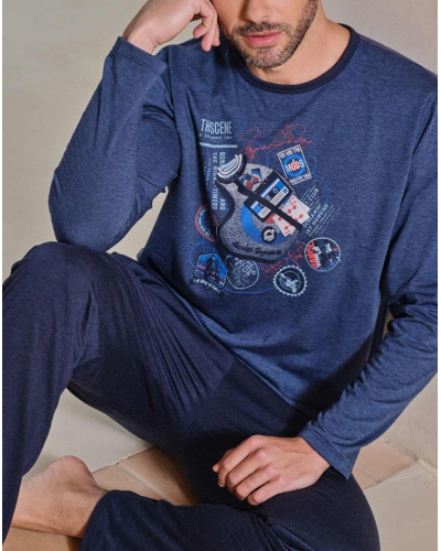 Pyjama long coton Massana (Marine Vigoré)