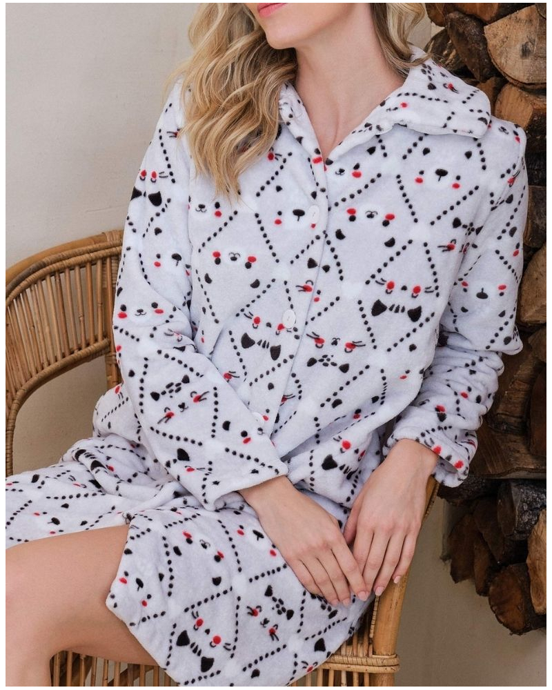 Dressing gown polar buttoned Massana (Gris Vigoré)
