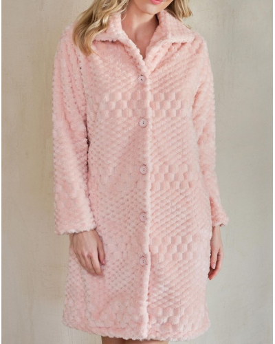Dressing gown polar buttoned Massana (Rose)