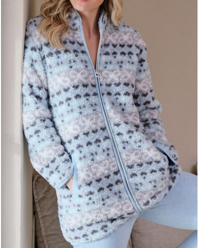 Jacket fleece with zip Massana (Imprimé Gris)