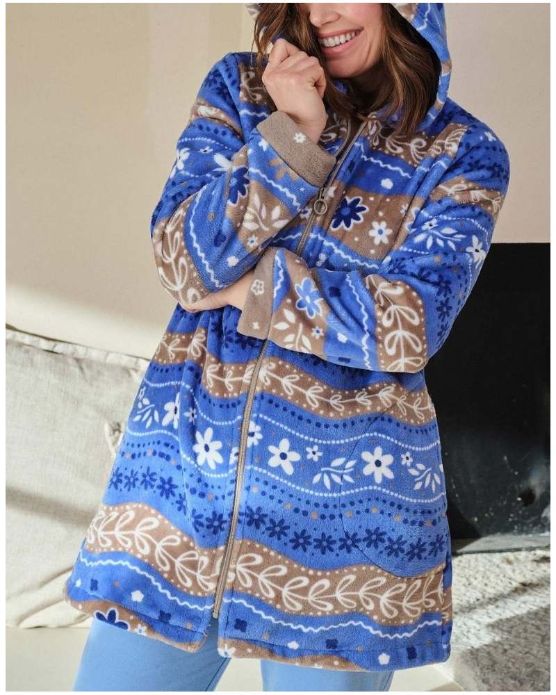 Hooded fleece jacket Massana (Bleu)