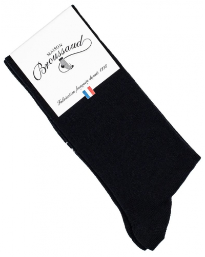 Calcetines de lana para hombre Maison Broussaud uni (Negro)