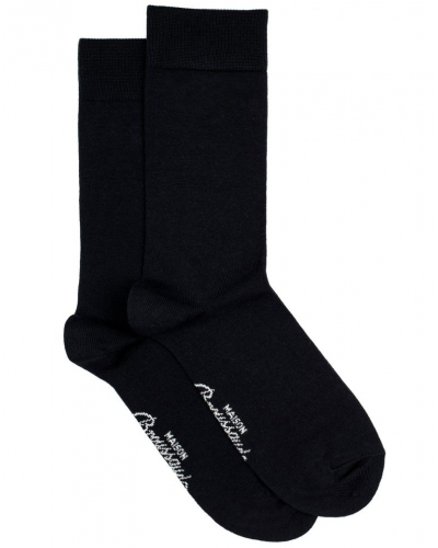Calcetines de lana para hombre Maison Broussaud uni (Negro)