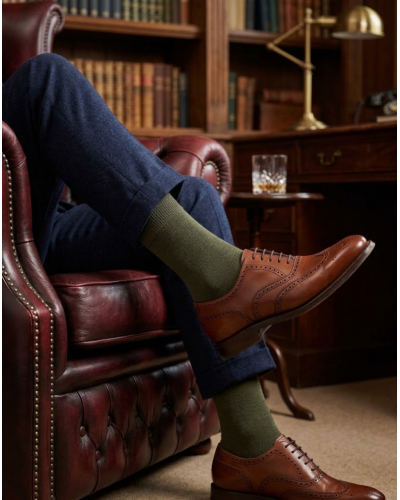 Men's wool socks Maison Broussaud uni (Kaki)