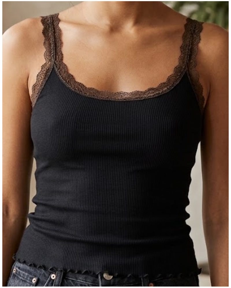 tank top lace wool & silk Moretta 5760 (Black)