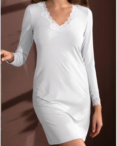 Camisón mangas largas cuello en V Antigel Simply Perfect (Nacre)