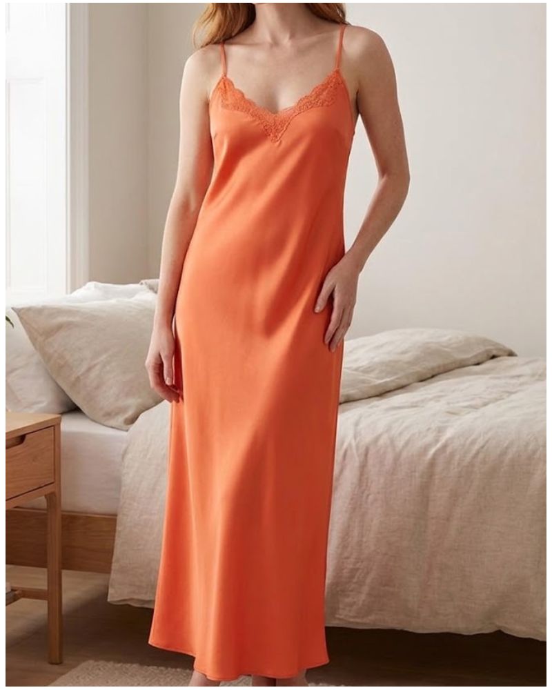Robe de nuit longue Antigel Simply Perfect (Orange Safrané)