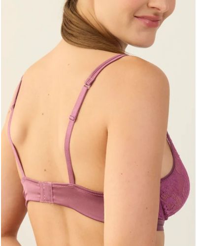 Sujetador triángulo con aros en Seda Maison Lejaby Silk'N Lace (Rubis Rose)