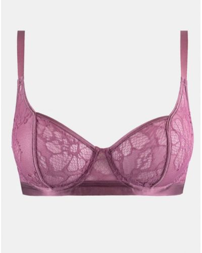 Silk underwired tulip bra Maison Lejaby Silk'N Lace (Rubis Rose)