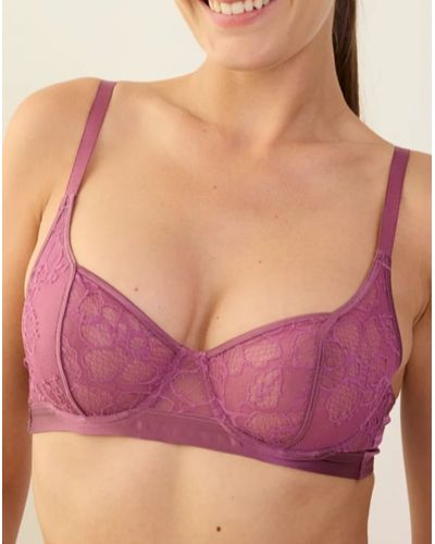 Soutien-gorge armatures tulipe en Soie Maison Lejaby Silk'N Lace (Rubis Rose)