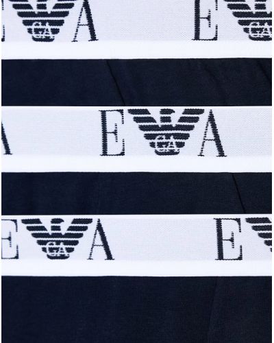 Paquete de 3 shortys de algodón Emporio Armani Bold Monogram (Marine)