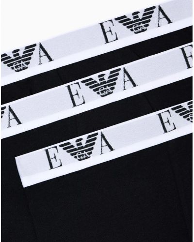 Lot de 3 shortys en coton Emporio Armani Bold Monogram (Noir)