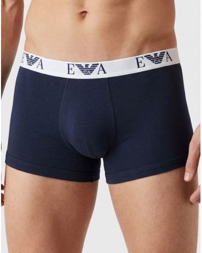 Paquete de 3 shortys de algodón Emporio Armani Bold Monogram (Marine)