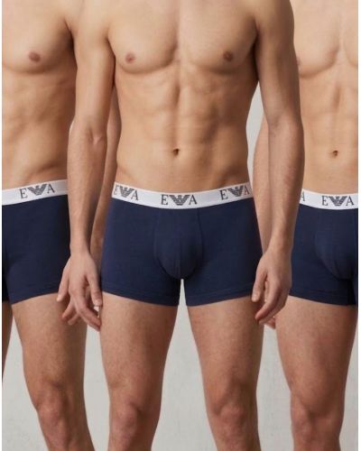 Paquete de 3 shortys de algodón Emporio Armani Bold Monogram (Marine)