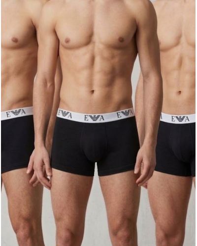 Paquete de 3 shortys de algodón Emporio Armani Bold Monogram (Negro)