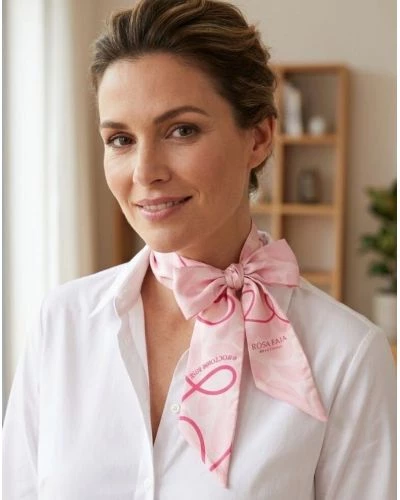Foulard satiné Anita Octobre Rose
