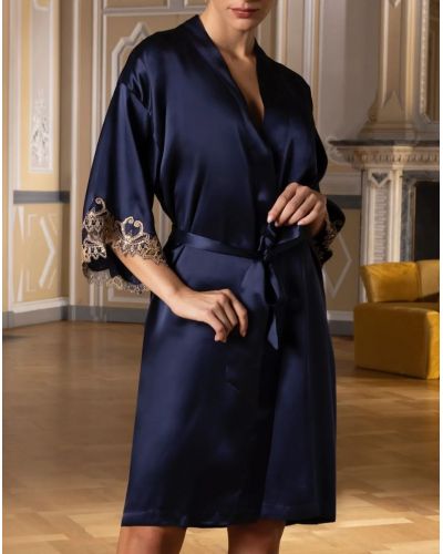 Silk negligee Lise Charmel Grand Soir Saphir (Marine Or)
