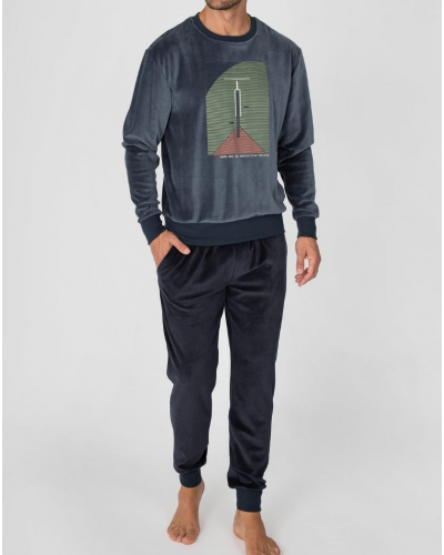 Pyjama en velours Massana (Imprimé Gris)