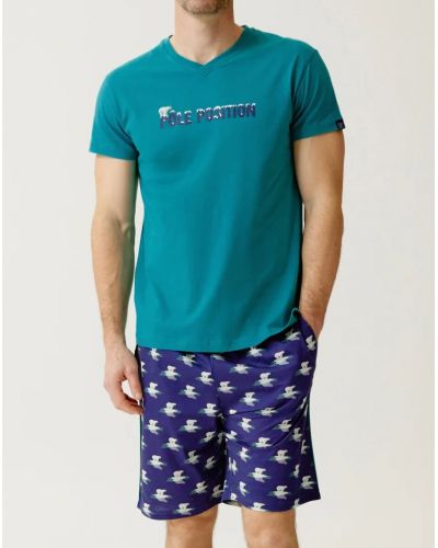 Bermuda pijama PAUPOLA jersey 100% algodón orgánico Paul Arthur (Marine)