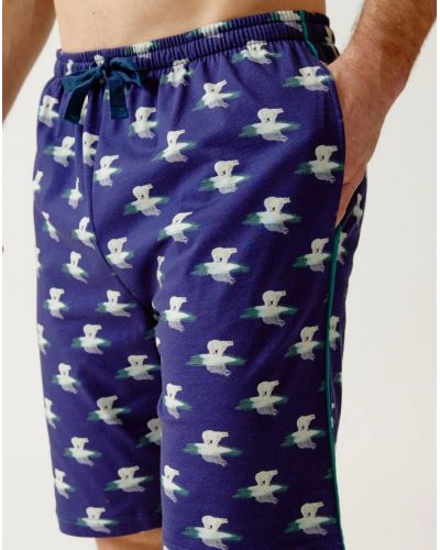 Bermuda pajamas PAUPOLA jersey 100% organic cotton Paul Arthur (Marine)
