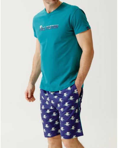 Bermuda pijama PAUPOLA jersey 100% algodón orgánico Paul Arthur (Marine)