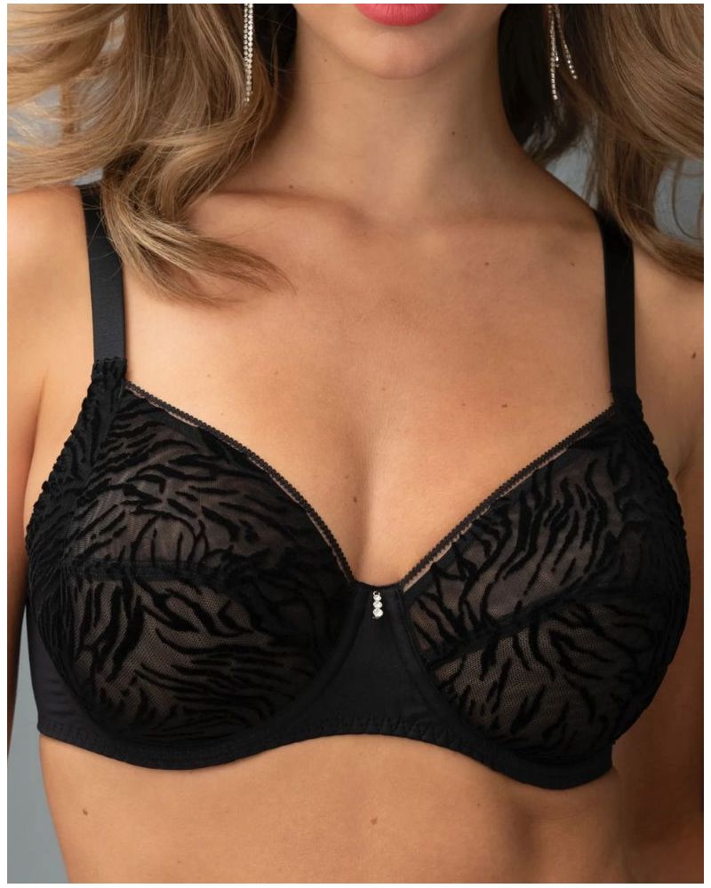 Soutien-gorge armatures bien-être Antigel Tigre Velours (Noir)
