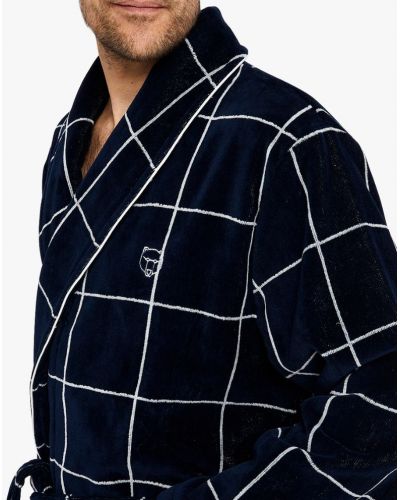 Peignoir Velours 100% coton Arthur (Marine)