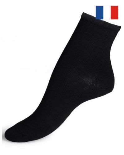 Chaussettes femme en coton permanent uni Maison Broussaud (Noir)