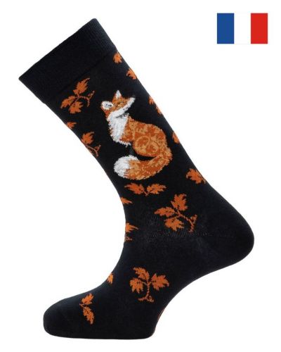 Men's cotton socks Maison Broussaud Le Renard (Black)