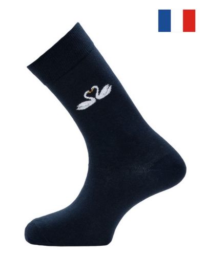 Calcetines de algodón para hombre Maison Broussaud Les Cygnes St Valentin (Marine)