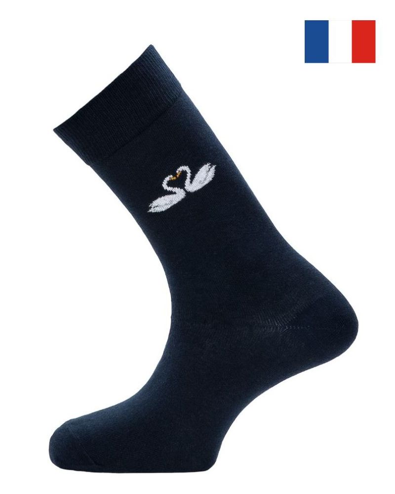 Calcetines de algodón para hombre Maison Broussaud Les Cygnes St Valentin (Marine)