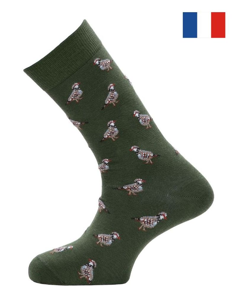 Calcetines de algodón para hombre Maison Broussaud Les Perdrix (Kaki)