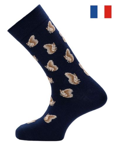 Calcetines de lana para hombre Maison Broussaud Ecureuils (Marine)
