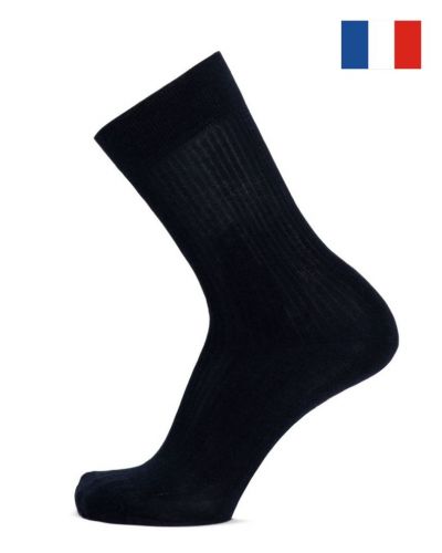 Calcetines de algodón jersey cachemir y seda para hombre Maison Broussaud Fausses Côtes (Marine)