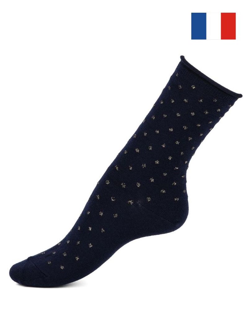 Calcetines de lana de mujer Maison Broussaud Pois Bord Roulotte (Marine)