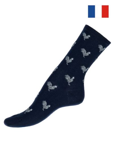 Women cotton socks Maison Broussaud Les Poules (Marine)