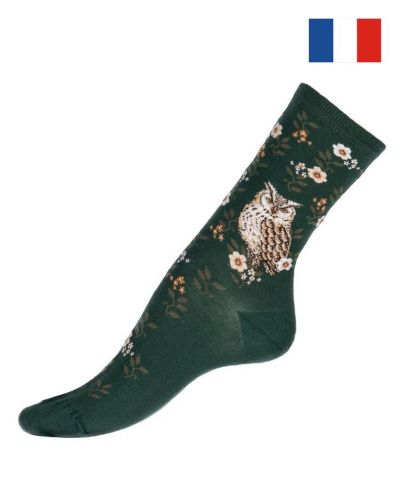 Calcetines de algodón de mujer Maison Broussaud Le Hibou (Epicea)