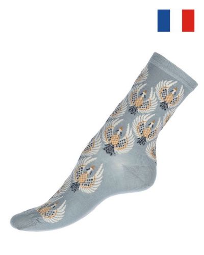 Women cotton socks Maison Broussaud Les Oies Sauvages (Gris)